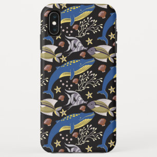 Funda Para iPhone XS Max Patrón de animales acuáticos   vida submarina en l