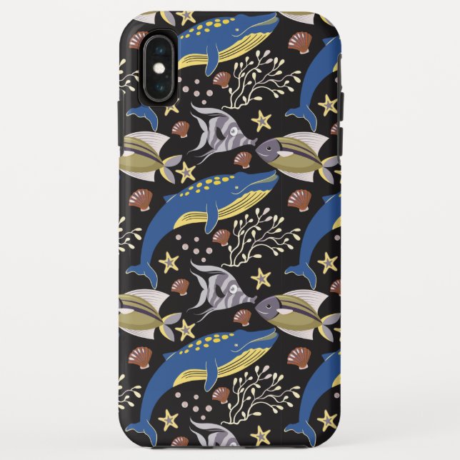 Funda De Case-Mate Para iPhone Patrón de animales acuáticos | vida submarina en l (Reverso)