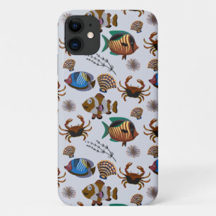 Funda Para iPhone 11 Patrón de animales acuáticos   vida submarina en l