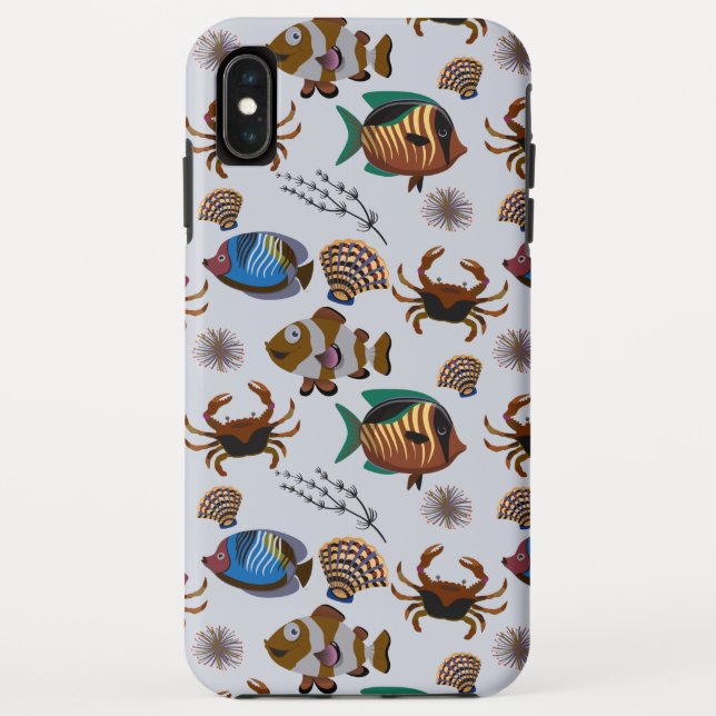 Funda De Case-Mate Para iPhone Patrón de animales acuáticos | vida submarina en l (Reverso)