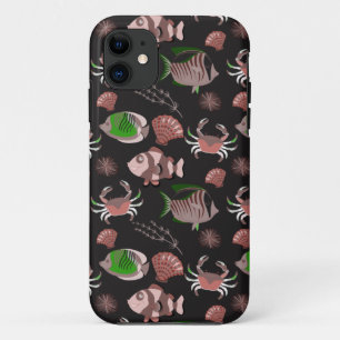 Funda Para iPhone 11 Patrón de animales acuáticos vida submarina en l