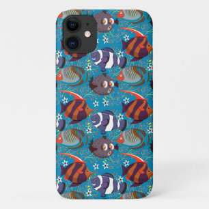 Funda Para iPhone 11 Patrón de animales acuáticos   vida submarina en l