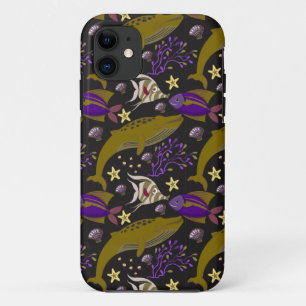 Funda Para iPhone 11 Patrón de animales acuáticos vida submarina en l