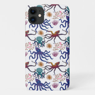 Funda Para iPhone 11 Patrón de animales acuáticos vida submarina en l