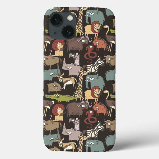 Funda De Case-Mate Para iPhone Patrón de animales africanos (Reverso)
