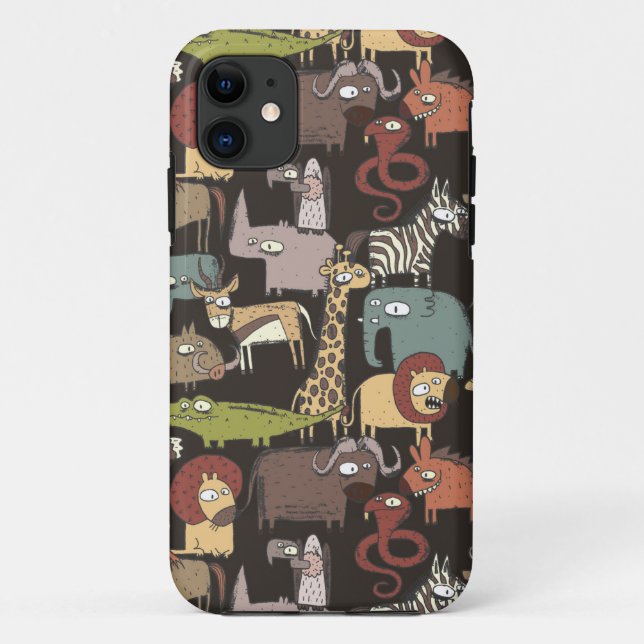 Funda De Case-Mate Para iPhone Patrón de animales africanos (Reverso)
