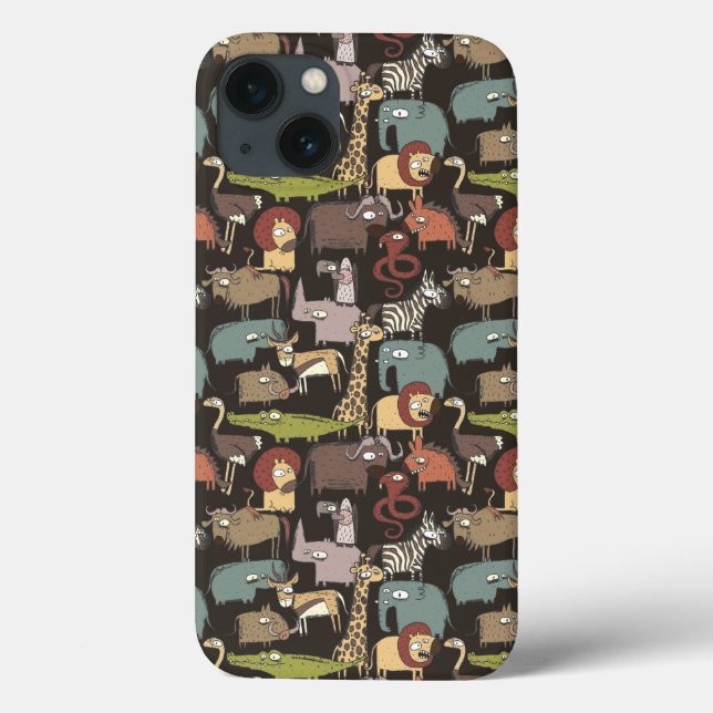 Funda De Case-Mate Para iPhone Patrón de animales africanos (Reverso)