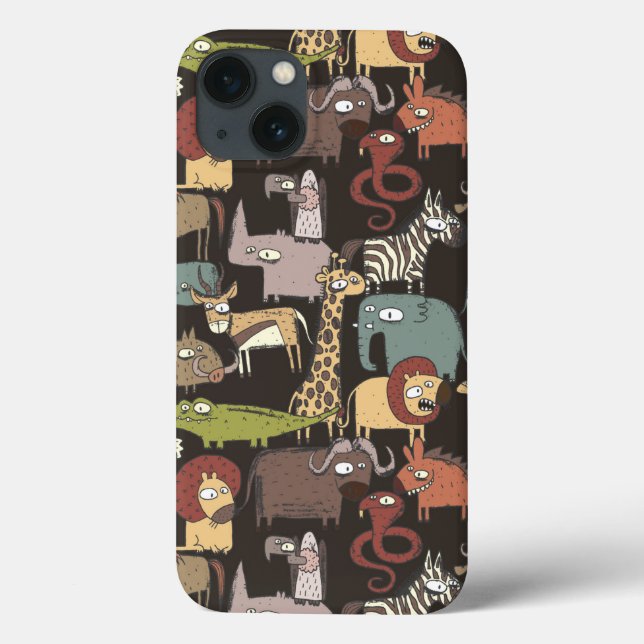 Funda De Case-Mate Para iPhone Patrón de animales africanos (Reverso)