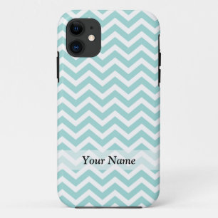 Funda Para iPhone 11 Patrón de Aqua y Chevron gris