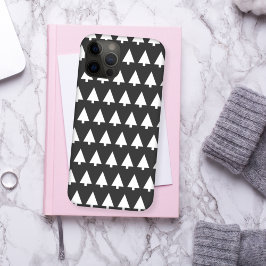 Funda Para iPhone 15 Patrón de árbol de escáner | Blanco y negro Minima