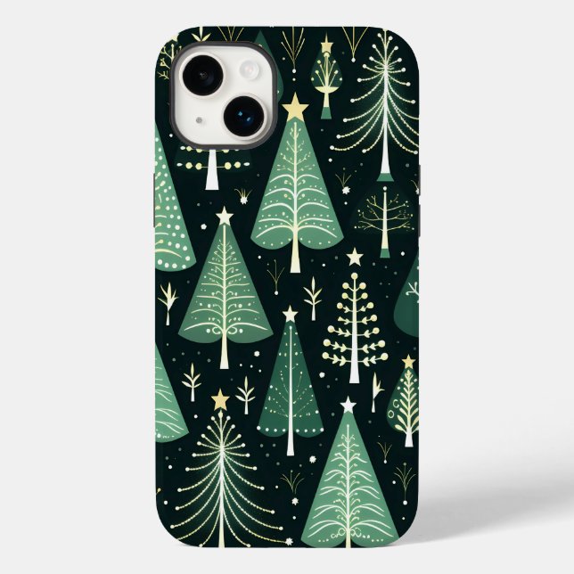 Funda De Case-Mate Para iPhone Patrón de árbol de Navidad (Reverso )