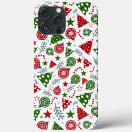 Funda Para iPhone 13 Pro Max Patrón de árbol de Navidad