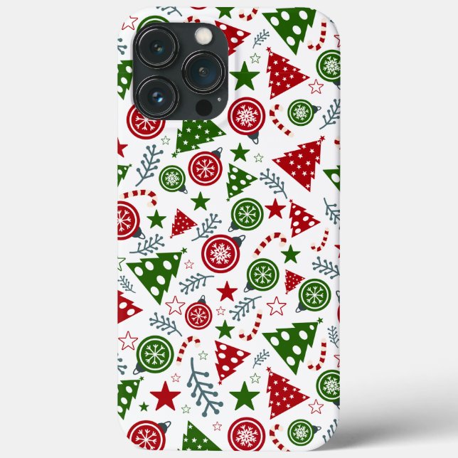 Funda De Case-Mate Para iPhone Patrón de árbol de Navidad (Reverso )