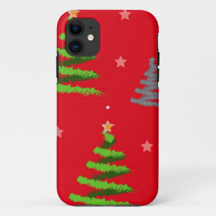 Funda Para iPhone 11 patrón de árbol de Navidad
