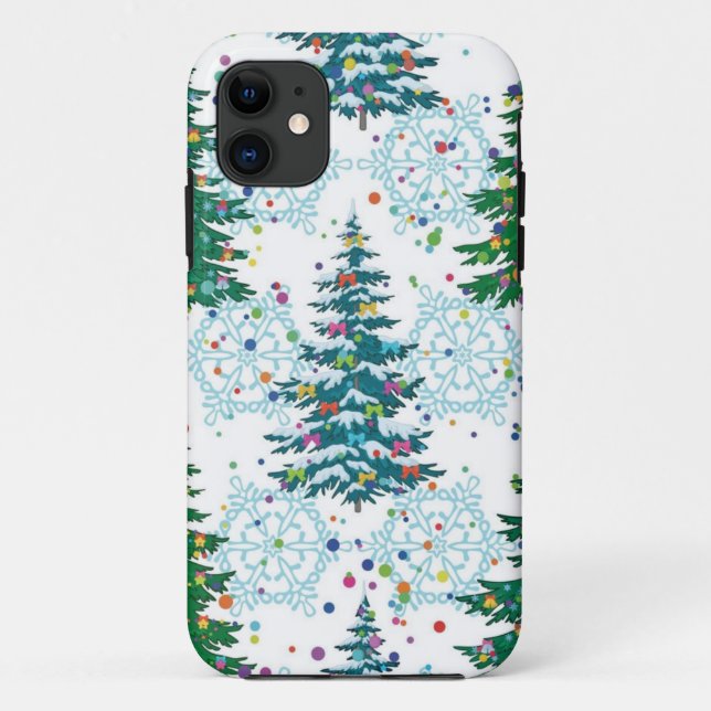Funda De Case-Mate Para iPhone patrón de árbol de Navidad (Reverso)