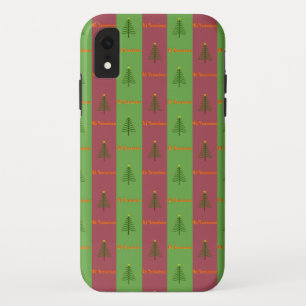 Funda Para iPhone XR Patrón de árbol de Navidad del viejo mundo Evergre