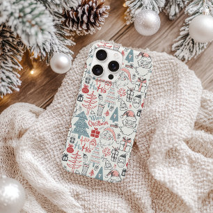 Funda Para iPhone 12 Patrón de árbol de navidad Santa caprichoso