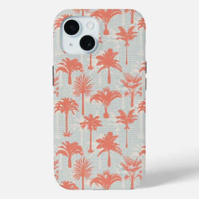 Funda De Case-Mate Para iPhone Patrón de árbol de palma de Pastel (Reverso )