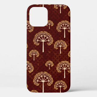Funda Para iPhone 12 Patrón de árboles dorados y blancos en iPho Funda-
