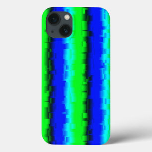 Funda Para iPhone 13 patrón de arco iris abstracto azul verde