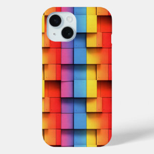 Funda Para iPhone 15 Patrón de Arcoíris Abstracto