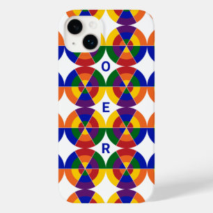Funda Para iPhone 14 Plus De Case-Mate Patrón de arcoiris geométrico monogramado del Orgu