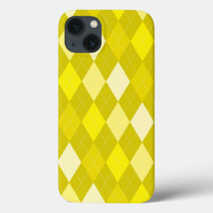 Funda Para iPhone 13 Patrón de argyle amarillo