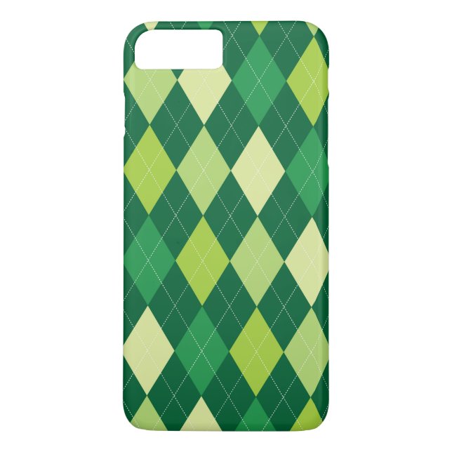Funda De Case-Mate Para iPhone Patrón de argyle verde (Reverso)