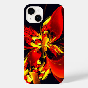 Funda Para iPhone 14 De Case-Mate Patrón de arte abstracto moderno floral amarillo r