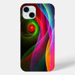 Funda Para iPhone 15 Mini Patrón de arte abstracto moderno naranja verde roj
