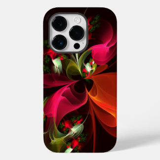 Funda Para iPhone 14 Pro De Case-Mate Patrón de arte abstracto rojo verde floral moderno