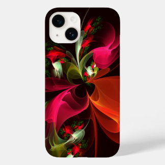 Funda Para iPhone 14 De Case-Mate Patrón de arte abstracto rojo verde floral moderno
