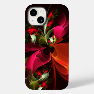 Funda Para iPhone 14 De Case-Mate Patrón de arte abstracto rojo verde floral moderno