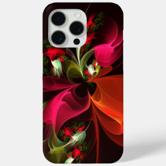 Funda Para iPhone 15 Pro Max Patrón de arte abstracto rojo verde floral moderno