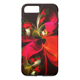 Funda Para iPhone 8 Plus/7 Plus Patrón de arte abstracto rojo verde floral moderno