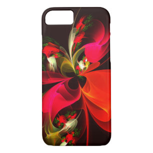Funda Para iPhone 8/7 Patrón de arte abstracto rojo verde floral moderno