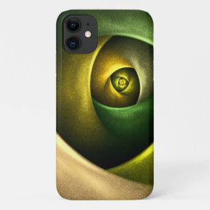 Funda Para iPhone 11 Patrón De Arte Abstracto Verde Floral Moderno De S