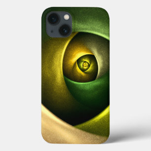 Funda Para iPhone 13 Patrón De Arte Abstracto Verde Floral Moderno De S