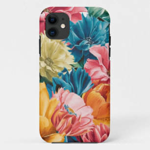 Funda Para iPhone 11 Patrón de arte de flor de Naranja amarillo verde r