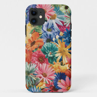 Funda Para iPhone 11 Patrón de arte de flor de Naranja amarillo verde r
