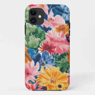 Funda Para iPhone 11 Patrón de arte de flor de Naranja amarillo verde r