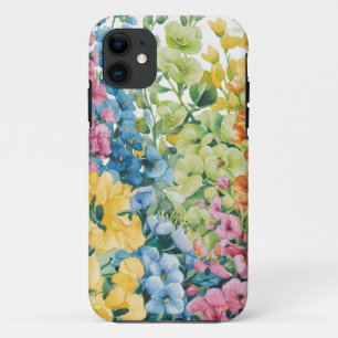 Funda Para iPhone 11 Patrón de arte de flor de Naranja amarillo verde r
