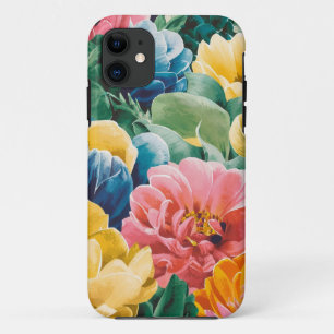 Funda Para iPhone 11 Patrón de arte de flor de Naranja amarillo verde r