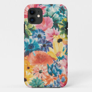 Funda Para iPhone 11 Patrón de arte de flor de Naranja amarillo verde r