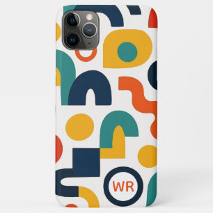 Funda Para iPhone 11 Pro Max Patrón de arte de formas retro coloridas personali