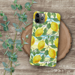 Funda Para iPhone 11 Pro Max Patrón de arte de limón de verano mediterráneo