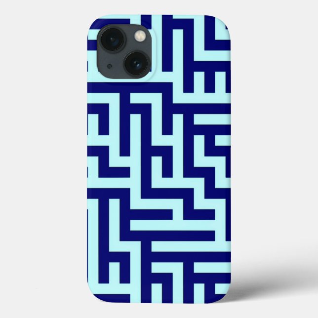 Funda De Case-Mate Para iPhone Patrón de arte de Maze azul (Reverso)