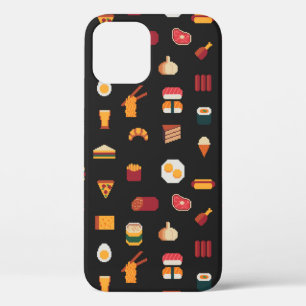 Funda Para iPhone 12 Patrón de arte de píxeles sin fisuras de alimentos