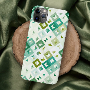 Funda Para iPhone 11 Pro Max Patrón de arte en mosaico de marfil azul verde oli