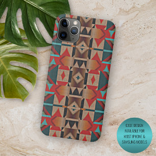 Funda Para iPhone 11 Pro Max Patrón de arte en mosaico moderno azul verdoso roj
